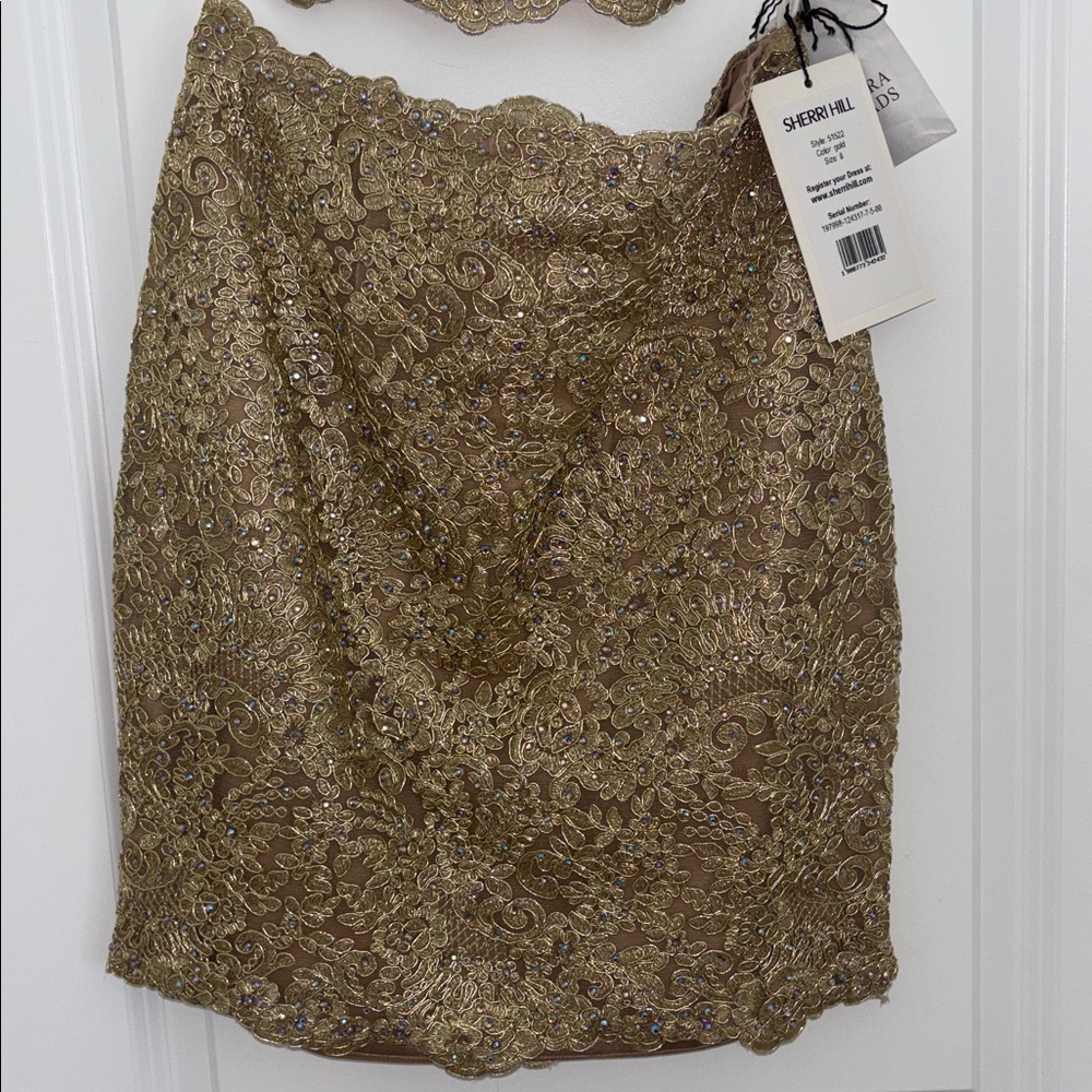 Sherri Hill Gold Mini Dress - Picture 10 of 11
